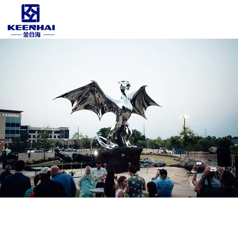 Keenhai Outdoor Garden Modern Stainless Steel Dragon Sculpture