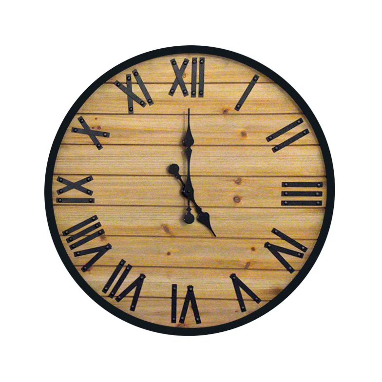 
Farmhouse Vintage antique style rustic Simple Design big size brand Wooden Wall Clock 