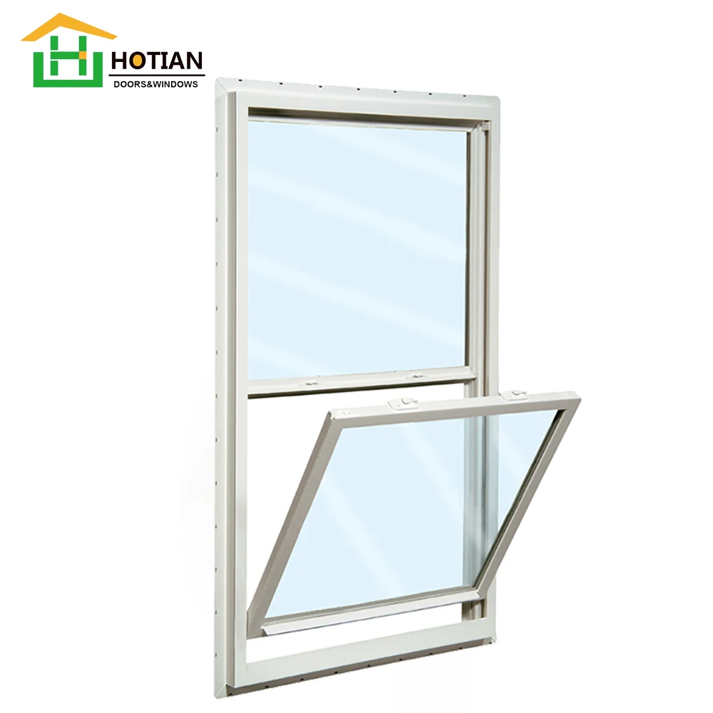 American Style Vertical Slide Vinyl PVC UPVC Single Hung Window Hung Window