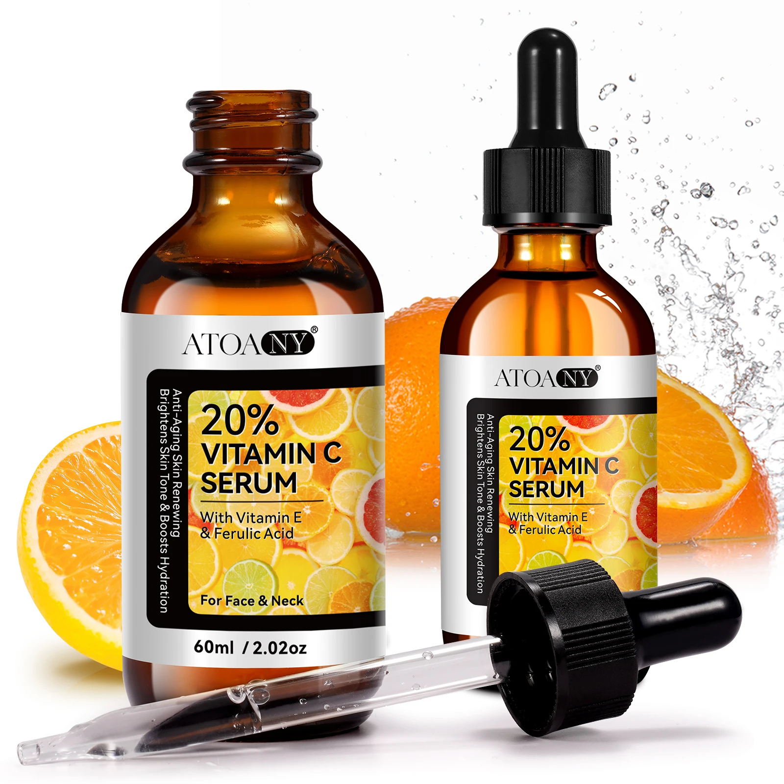 ATOANY 60ml boosts skin metabolism reduces wrinkles vitamin c and e facial serum 20% vitamin c serum for face