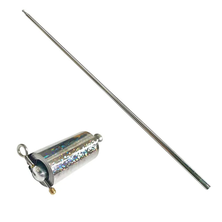 Metal staff Stick 110cm Magic Appearing Cane Pocket Staff High Elastic Steel Silver and Gold Magical Wand Trick Prop