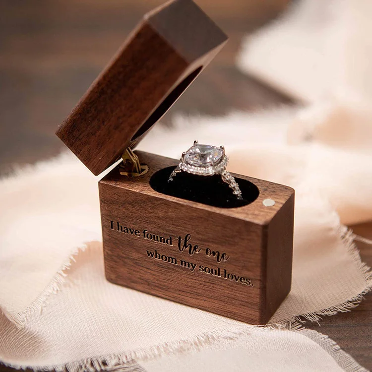 Personalized Lighter Creative Special Custom Luxury Wooden Flat Pack Ring Jewellery Boxes Jewelry Gift Packaging Design