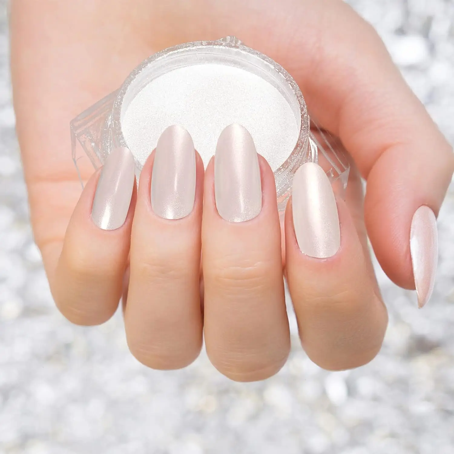High Brightness Pearl White Chrome Nail Powder Mirror Powder Nail Pigment Powder White