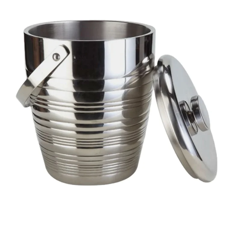 Оптовая продажа новый популярный производитель металлического ведра для льда изолированный ведро с двойными стенками из нержавеющей стали