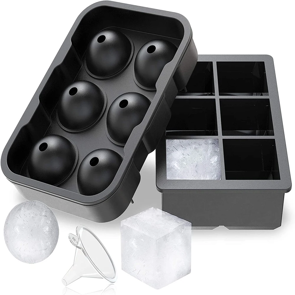 Wholesale Bpa Free Silicone Ice Cube Tray for Whiskey Ice Cream Mold Bar Ice Ball Mould with Lid