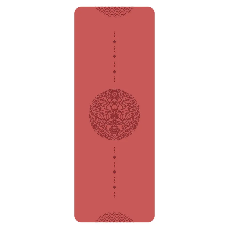 Chinese Zodiac Cattle Custom Logo Vegan PU Rubber Yoga Mat Laser Engraved Custom Printed GYM Good Quality Yoga Mats