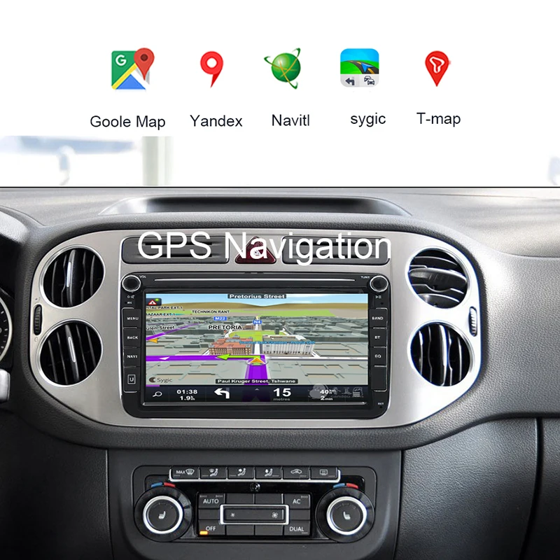 Android 9.1 Auto radio GPS Navigation Car Stereo Double Din 8 Inch MP3 Player Multimedia Player HD Video Audio For Volkswagen