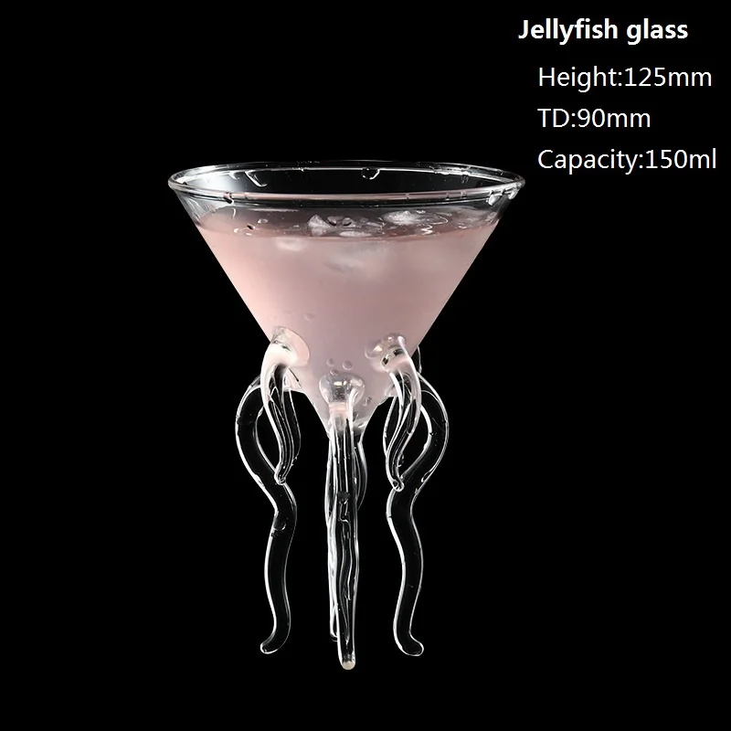 Body Shaped Goblet Wine Martini Glasses Unique Cocktail Heart Ox Horn Pipe Jellyfish Women Party Drinking Glasses Bar Glasses