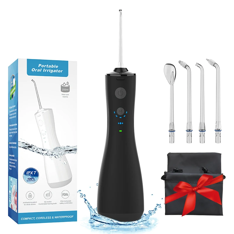 6 Modes IPX7 Waterproof portable water pick teeth cleaning cordless water flosser for home and travel