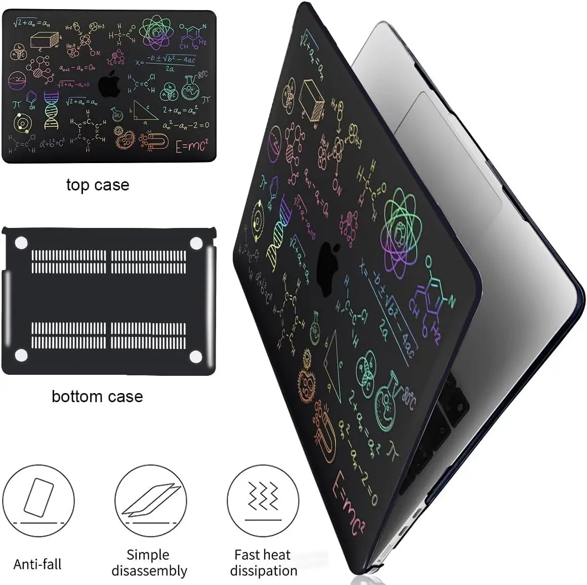 Custom Laser Print Pattern Glittery Clear Plastic Hard Shell Cover Case for MacBook Air 15 15.3 Inch 2023 2024 M2 A2941 M3 A3114