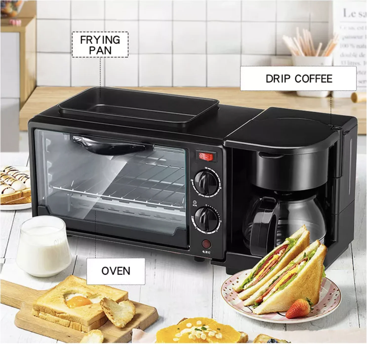 Factory wholesale Sell well  Automatic Multifunction Household 3in one  Oven Multifunction 3 in 1  9L Breakfast Maker