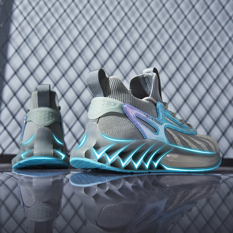 OEM high quality high bounce reflex fly woven TPU popcorn blade sole tide shoes custom customized