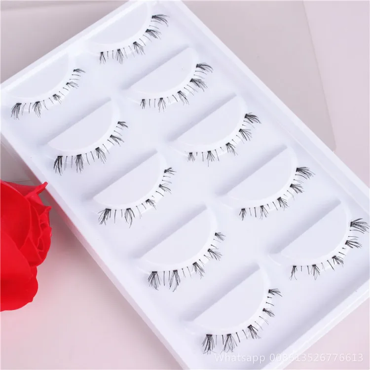 
 5 пар в одной упаковке 100% Накладные ресницы ручной работы с норковым дном с частным ярлыком шелковые ресницы для наращивания  