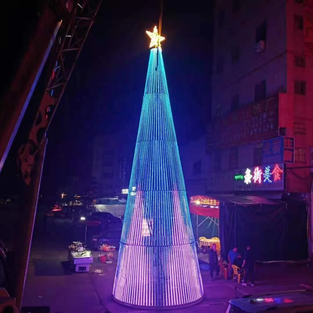Led rgb pixel christmas tree giant outdoor commercial Christmas tree lighting