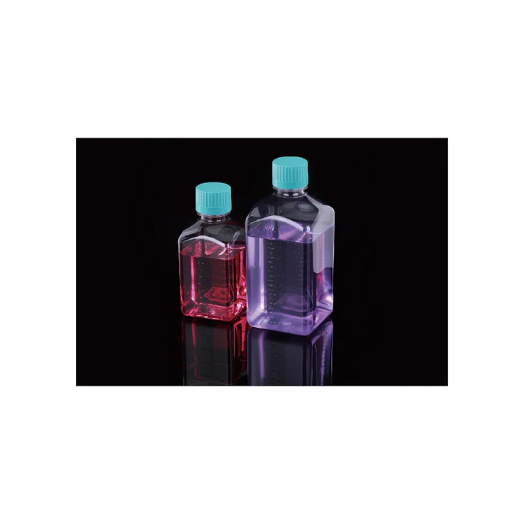 Clear Plastic square media bottles Lab square reagent bottle 500mL Square Shape PETG Storage Bottles