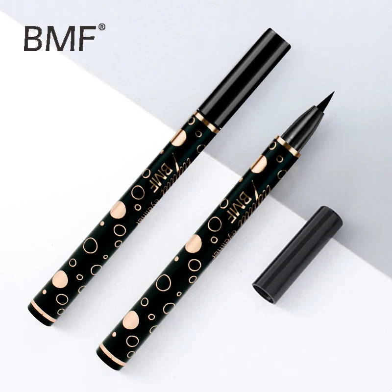 Customized Adhesive Quick drying waterproof Private Label  Black and golden tube Eyeliner for Eyes Makeup