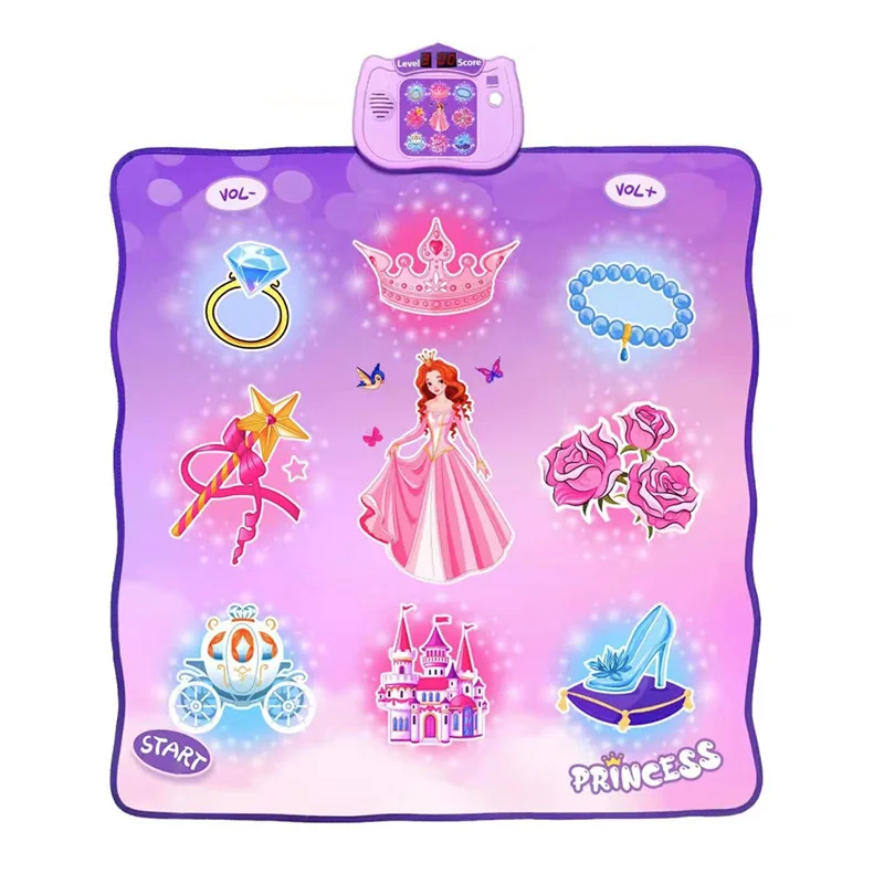New Style Girl Toys Pink Princess Dance Pad Music Game Electronic Musical Play Mat Dance Mats Toys