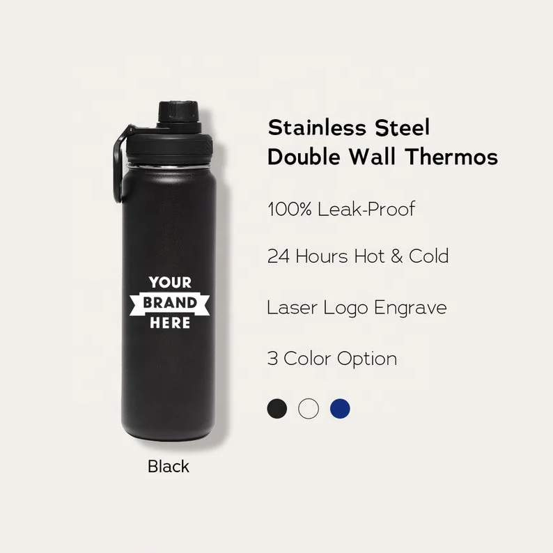 Custom Personalized Business Water Bottle Power Bank And Travel Backpack Portable Charger Cable Corporate Gift Box Set