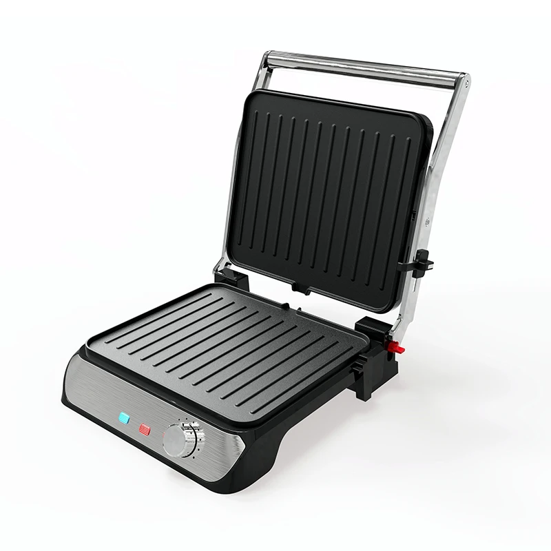 Professional service Fixed Plate Contact Grill Control Stainless Steel With lcd indicator  electric BBQ grill