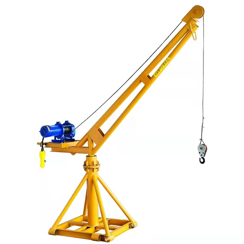 300kg 400kg 500kg 800kg 1000kg  Mobile mini crane Portable Small Lift Floor Crane with electric winch