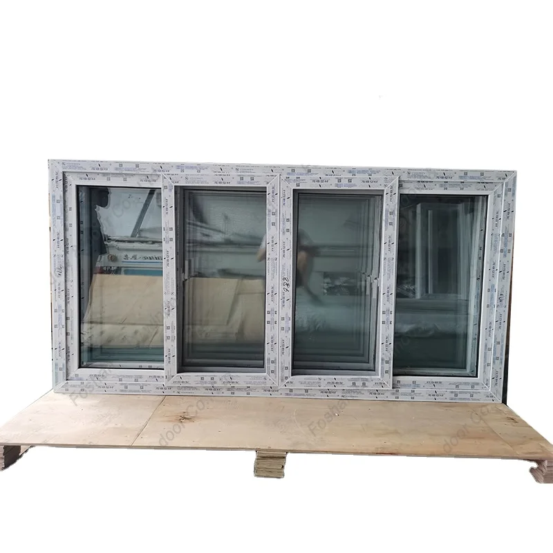 Factory Direct Sale Popular Safety Toughened Hurricane Impact Double Glass PVC Window For Home