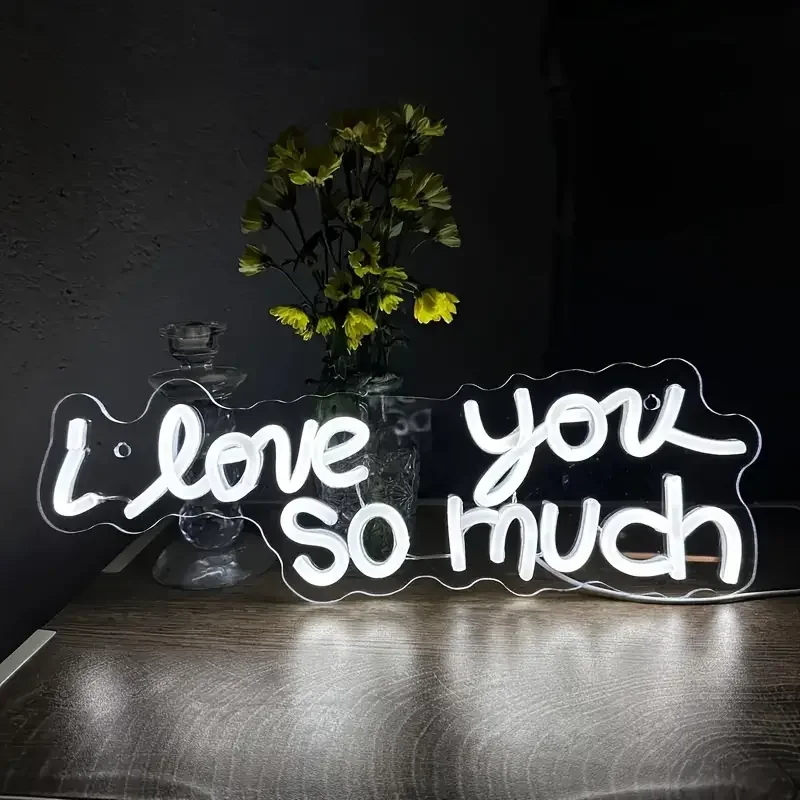 Fast delivery Dropshipping Decoracion Lettering Light Logo I Love You So Mush Neon Sign Neon Lights Drop Shipping For Party