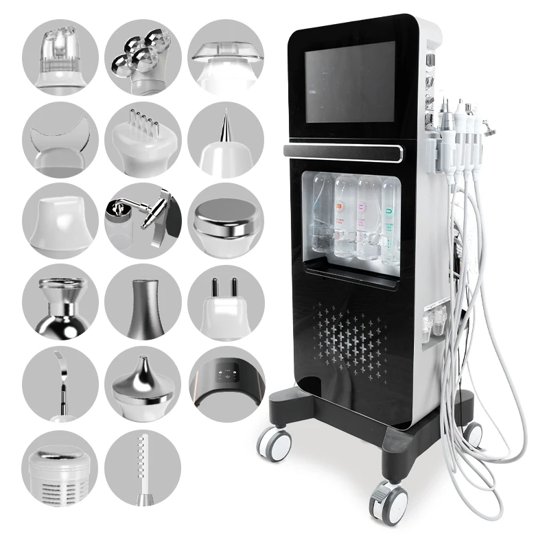 Newface 17 in 1 Hydra Machine Facial Cleaning Dermabrasion Water Peeling Multifunction Salon Beauty Equipment