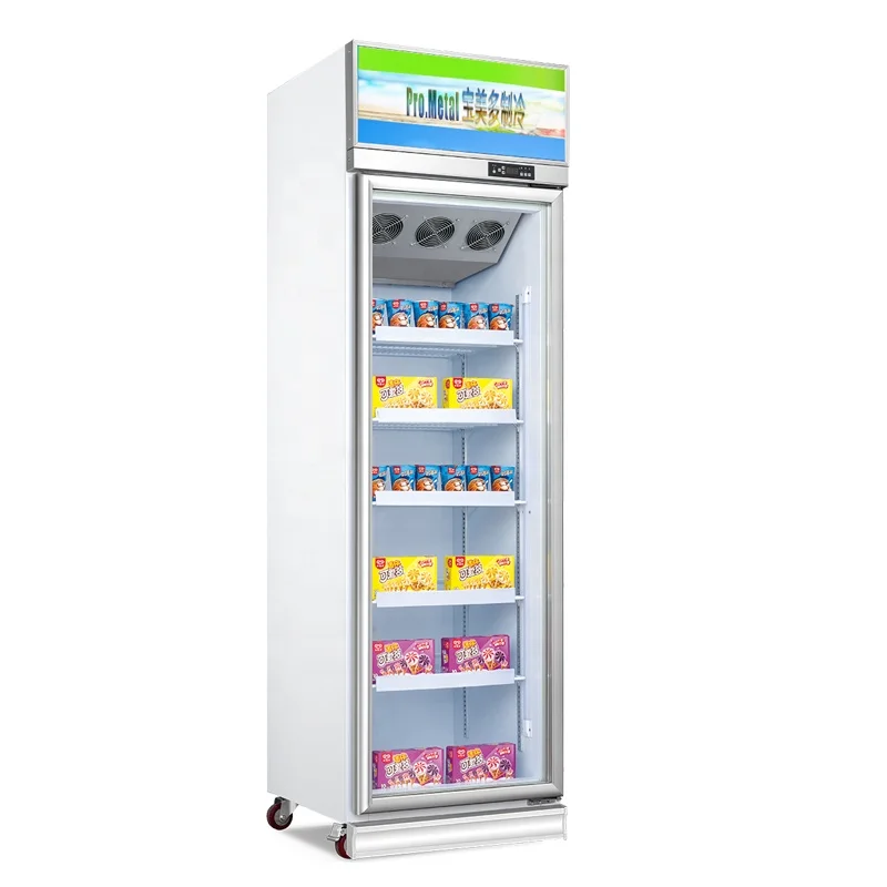 Used commercial vertical freezer air cooled one glass door upright italian ice cream display freezer