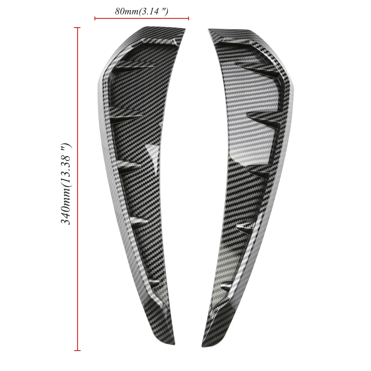 DTOUCH 2 шт. универсальная паста углеродное волокно внешний вид крыло украшение автомобиля воздушный боковой вентиляции потоковая наклейка
