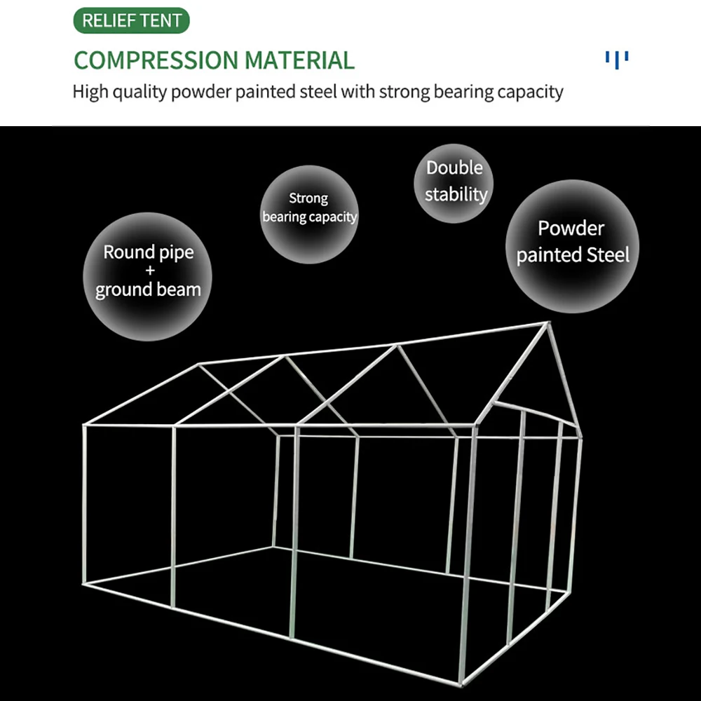 FEAMONT Single-Layer Waterproof Oxford Polyester Disaster Relief Tent Windproof Emergency Shelter Outdoor Wholesaler Price