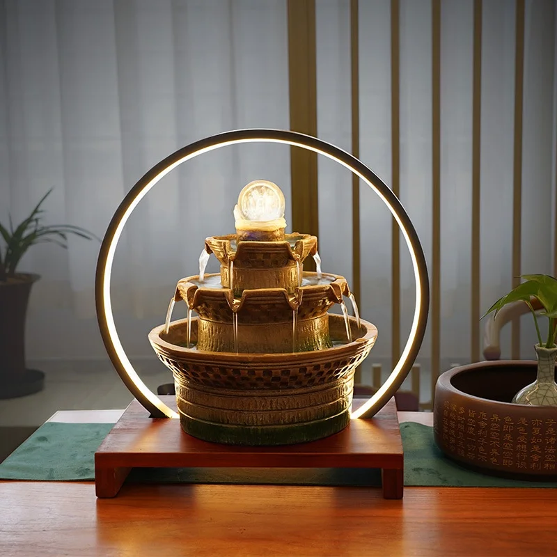 Wholesale Modern Zen Series Indoor Transfer Ball Flowing Water Fountain Decorative Ornaments for Office Home Decor