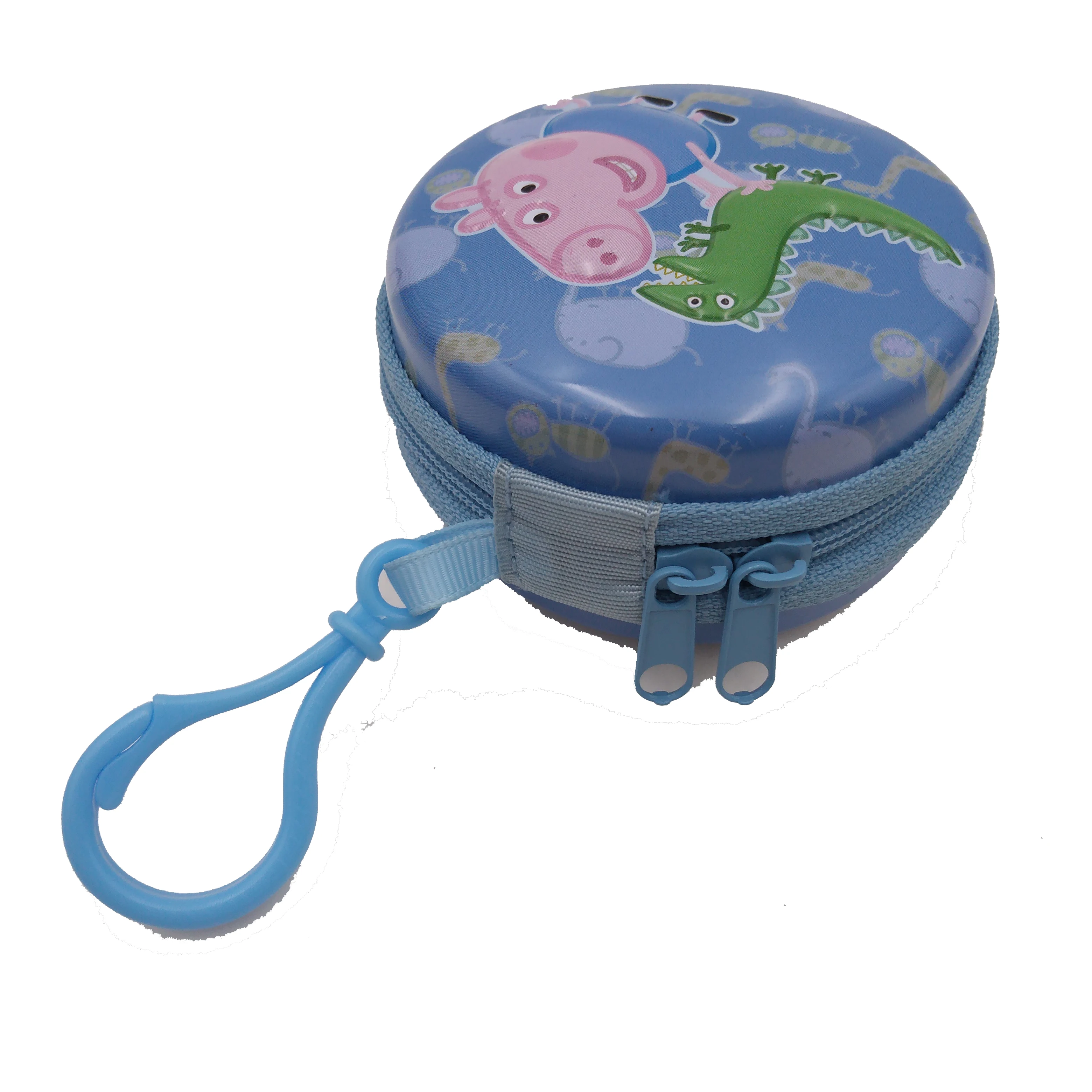 Lovely round zipper metal coin purse round zipper tin box