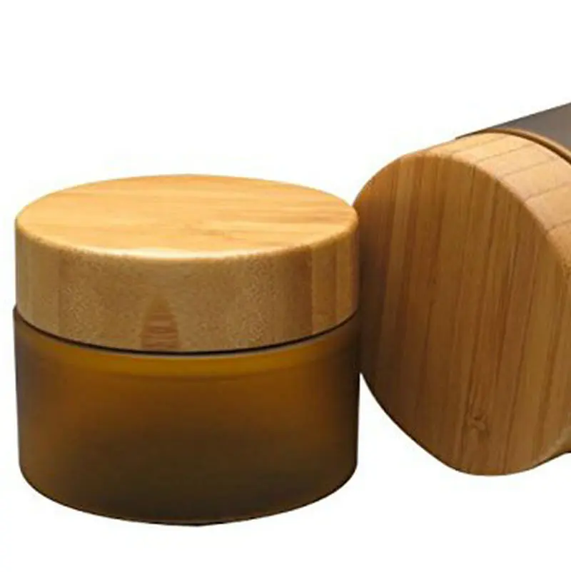 Avertan 30ml 100ml frosted white amber color cosmetic packing glass cream jar square for face cream