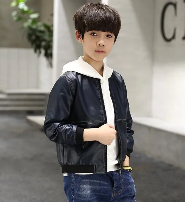cy10728a trendy children clothes boys coats baby pu leather jacket pure color toddler boy jacket