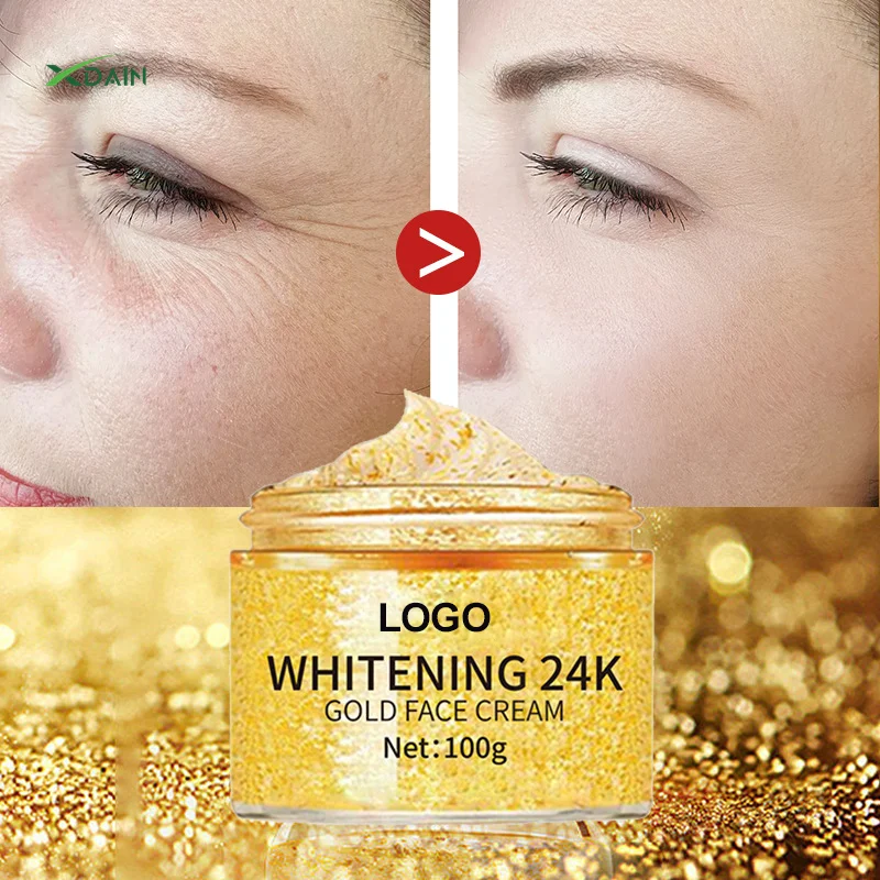 High Quality Wholesale Skin Care Cosmetics 24k Gold Essence Gel Cream Anti-aging Luxury Whitening Facial Care Cream