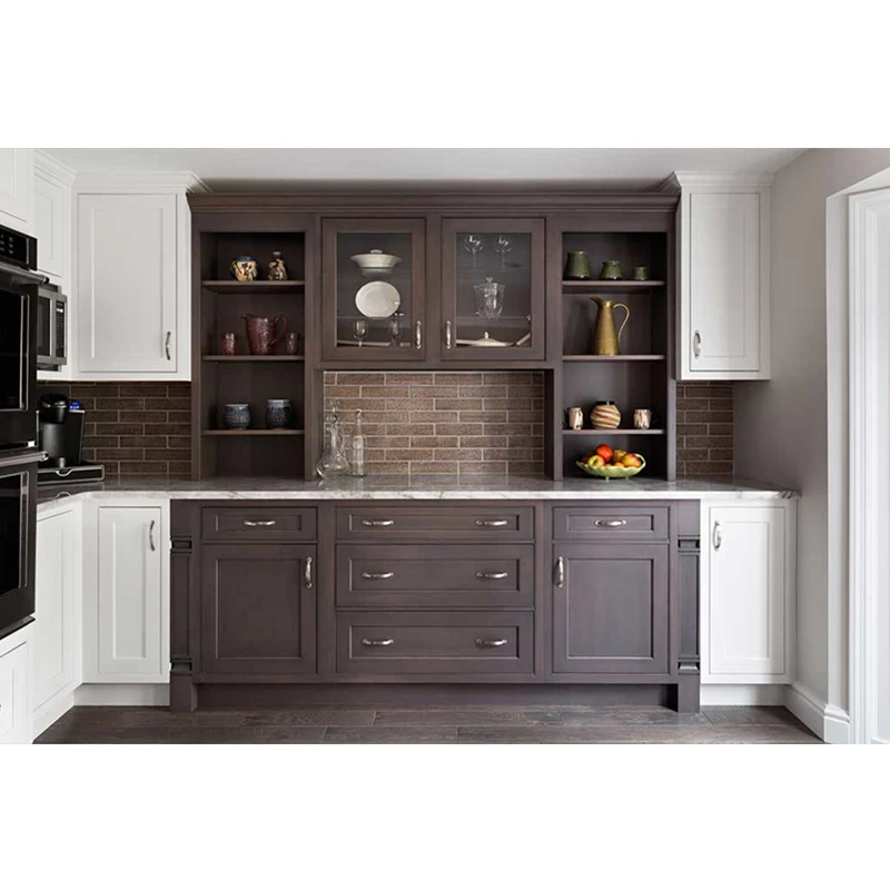 CBMmart American Style Origin Color Nature Solid Wood Clear Paint Custom Made Kitchen Cabinets