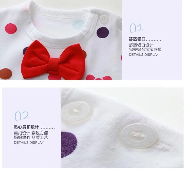 ecowalson  Baby Jumpsuit Autumn Clothing Newborn Cotton Clothes Infant Long Sleeved Rompers Baby Boys Bow Tie Roupa Pajama