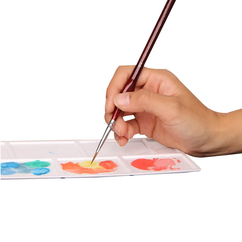 Art Supplies Detail Liner Paint Brush Set,6/9pcs Triangle Wooden Handle Drawing Brushes