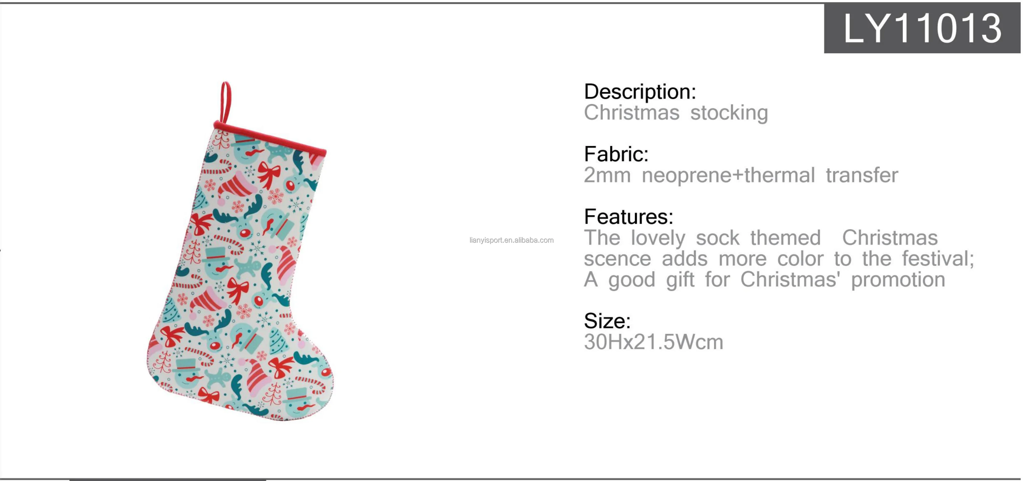 Custom Christmas Series Neoprene Hanging Christmas Stockings Tall Santa Gnome Stocking Socks Holders with Hanging Loops