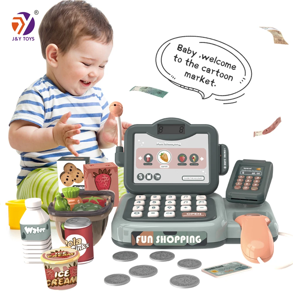 Pretend play preschool toy cashier machine toys electronic supermarket cash register toys
