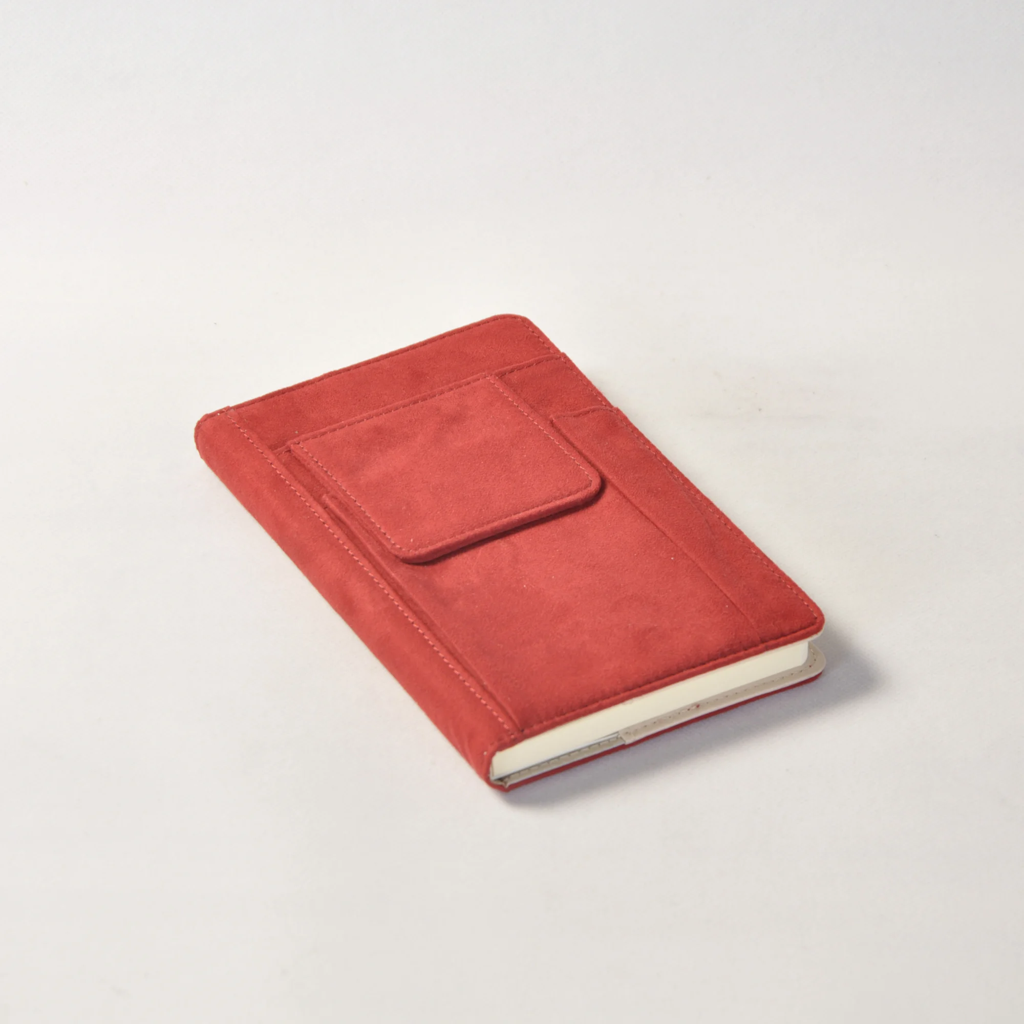 Customized Notebook PU Leather Cover Book Notebook Cover with Phone Mobile Pocket and Pen Slot