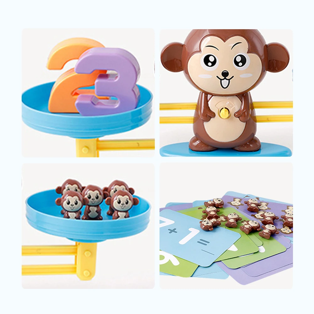 LQQ1230 Preschool Educational Toys Digital Animal Balance Math Game Early Childhood Math Count Toys