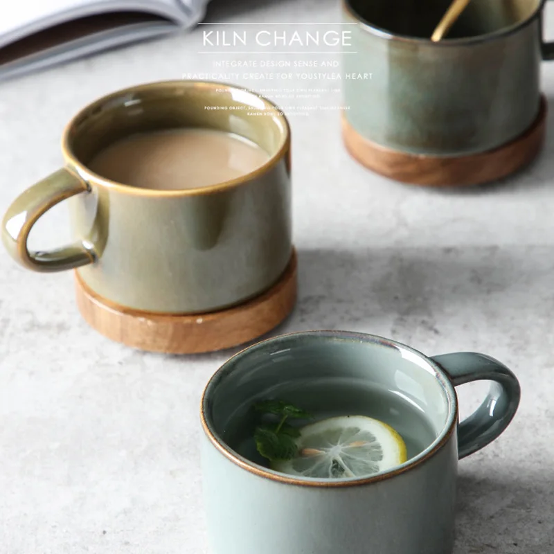 Японская керамическая кофейная чашка в стиле ретро, бокал для вина, чайная чашка, керамические чашки для воды, керамическая чашка для сакэ, чайная чашка, фарфоровые кружки для горячих и холодных напитков