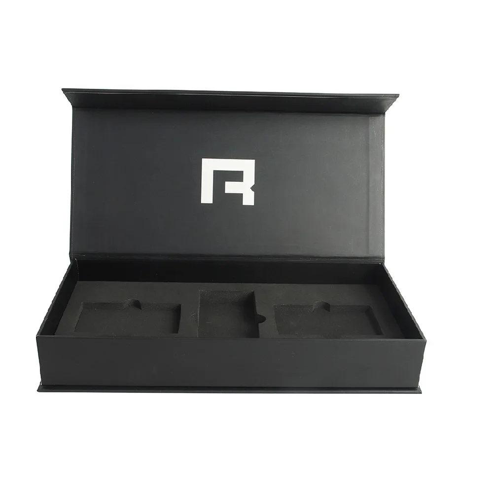 Luxury Custom Logo Printed Black Rectangle Paper Packaging Gift Box For Beauty Color Cosmetic And Perfume