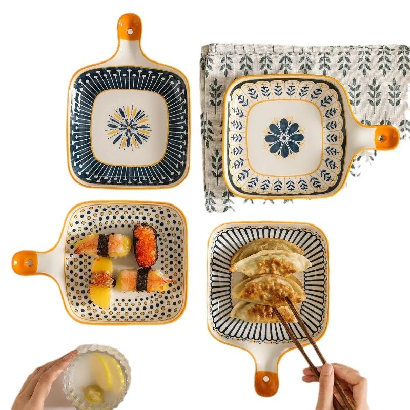 Ceramic Home Oven with Handle Baking Pan Baking Single Handle Glaze