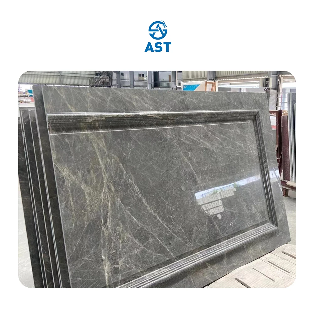 AST OEM/ODM Natural Hight Quality Modern hot selling Polished Grey Marble for living room decoration