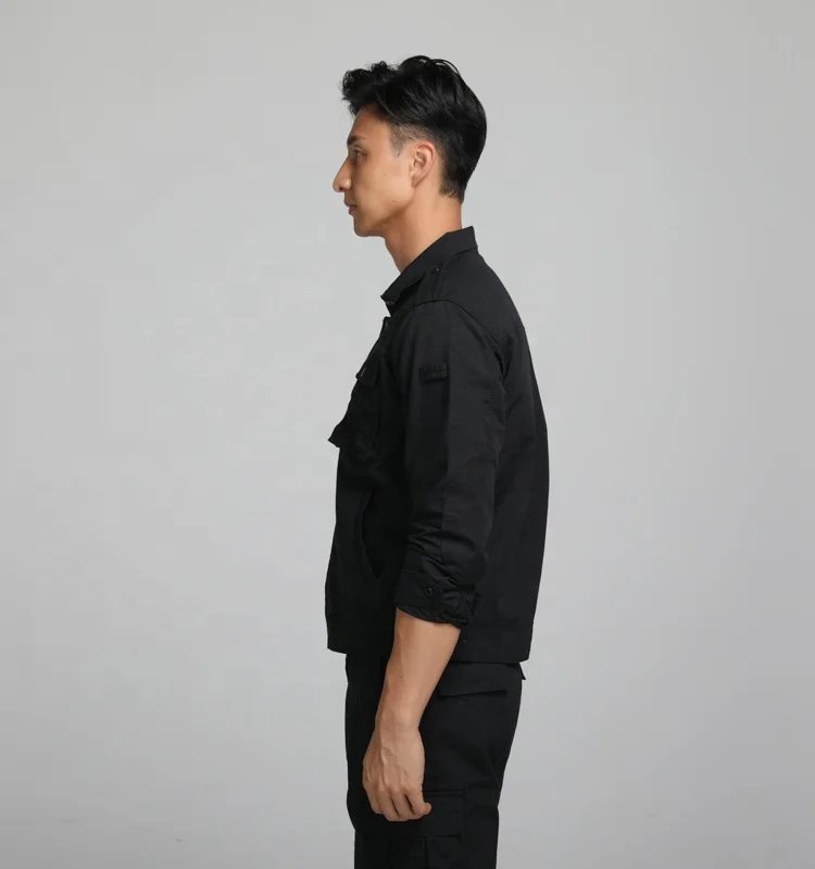 Latest Design security guard uniforms Black Long Short Sleeve Shirts and Pants work suit ripstop Uniform