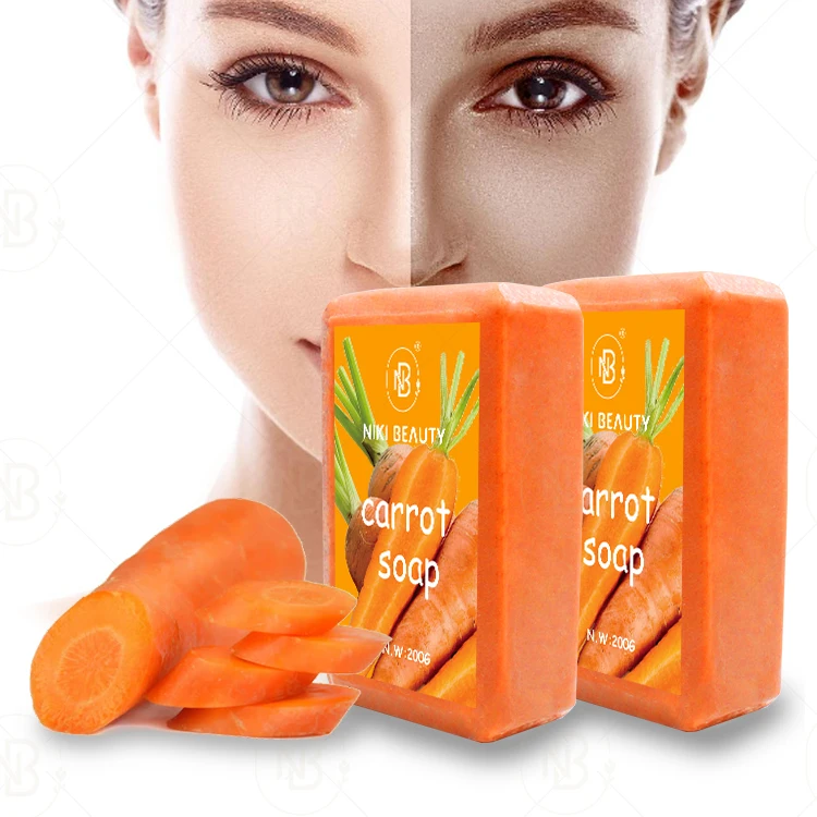 Custom Wholesale 100% Natural Carrot Soap Face Whitening Bath Toilet Soap