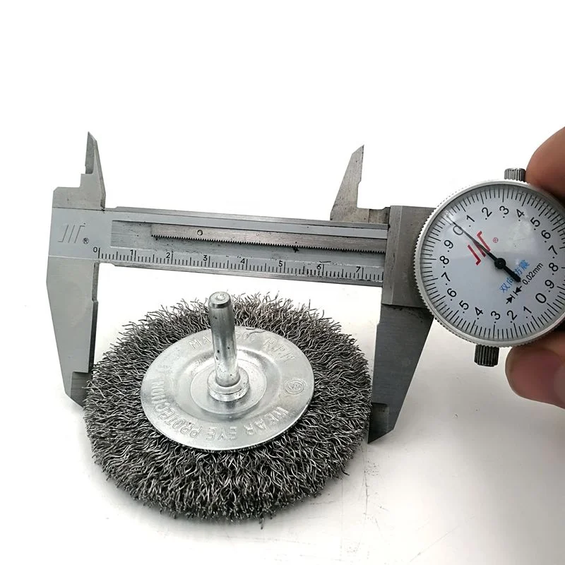Hot Selling 100mm OD Shaft Mounted Flat Wire Brush Stainless Steel Wire