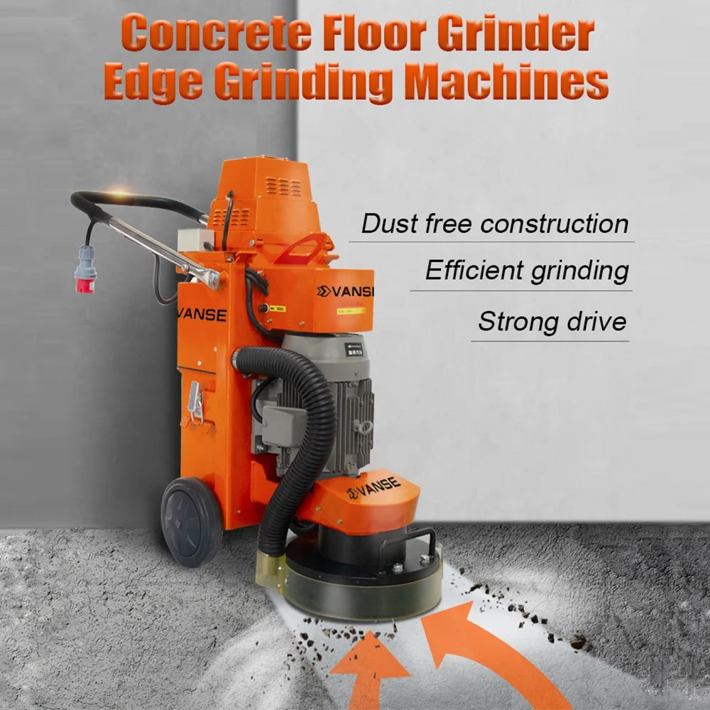 VS-320D Heavy Duty Marble Epoxy Automatic Electric Terrazzo Machine Diamond Concrete Floor Grinder With Dust Vacuum